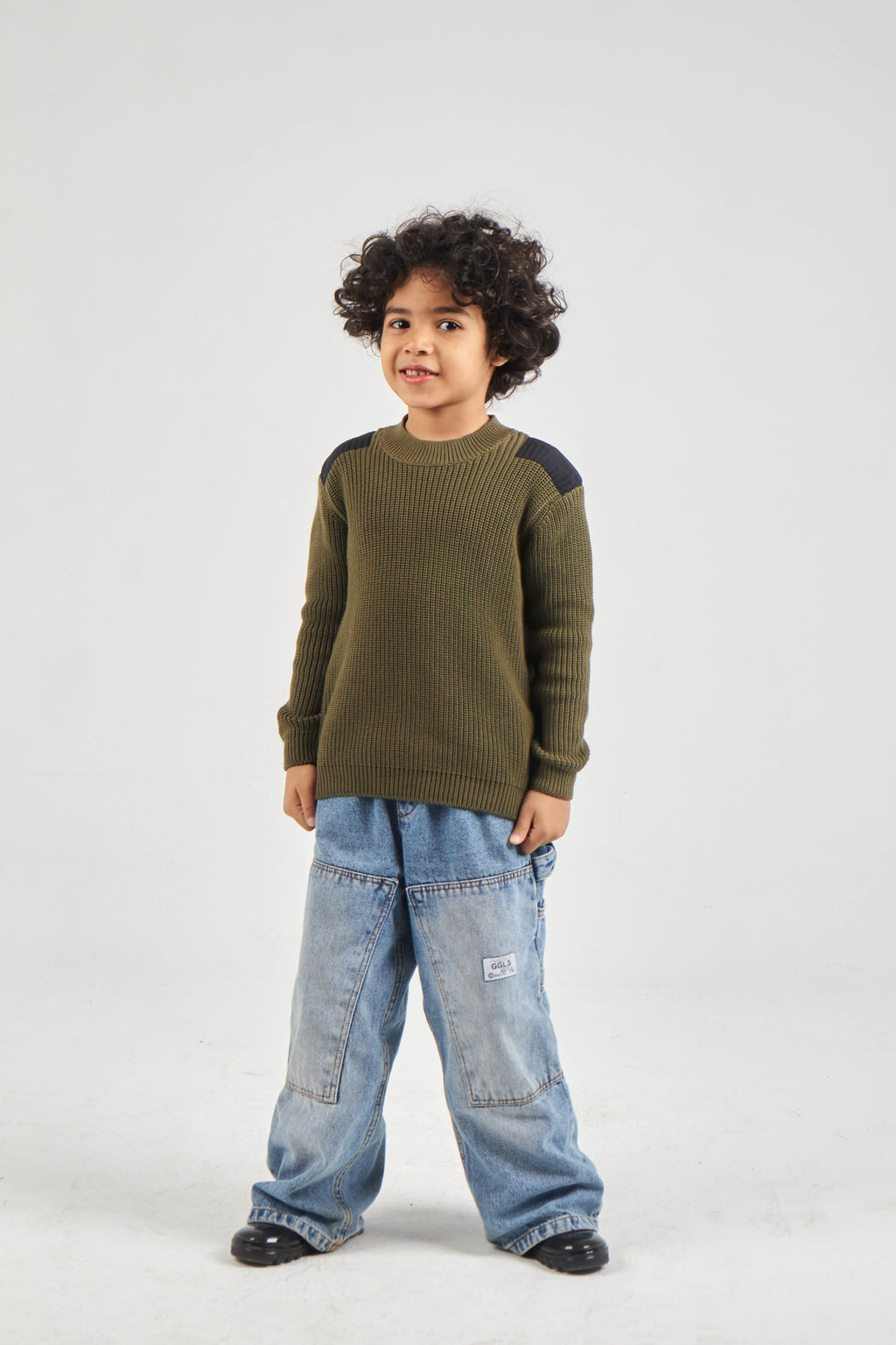 Boys Khaki Knit Pullover