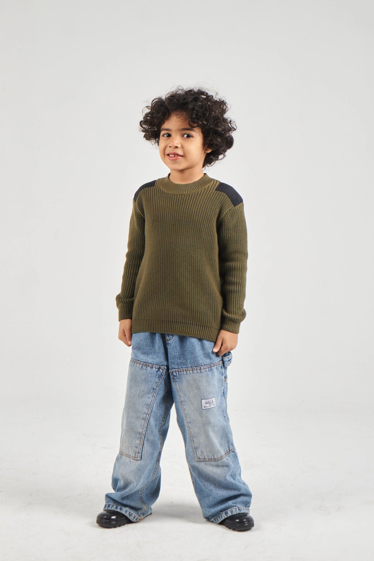 Boys Khaki Knit Pullover