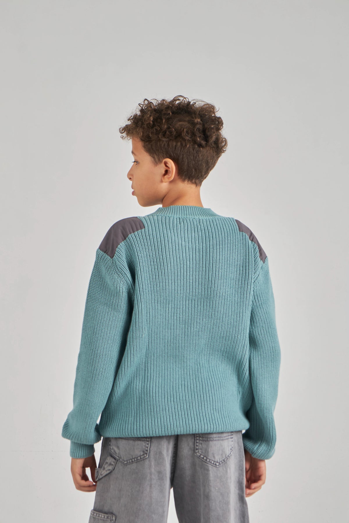 Boys Mint Green Knit Pullover