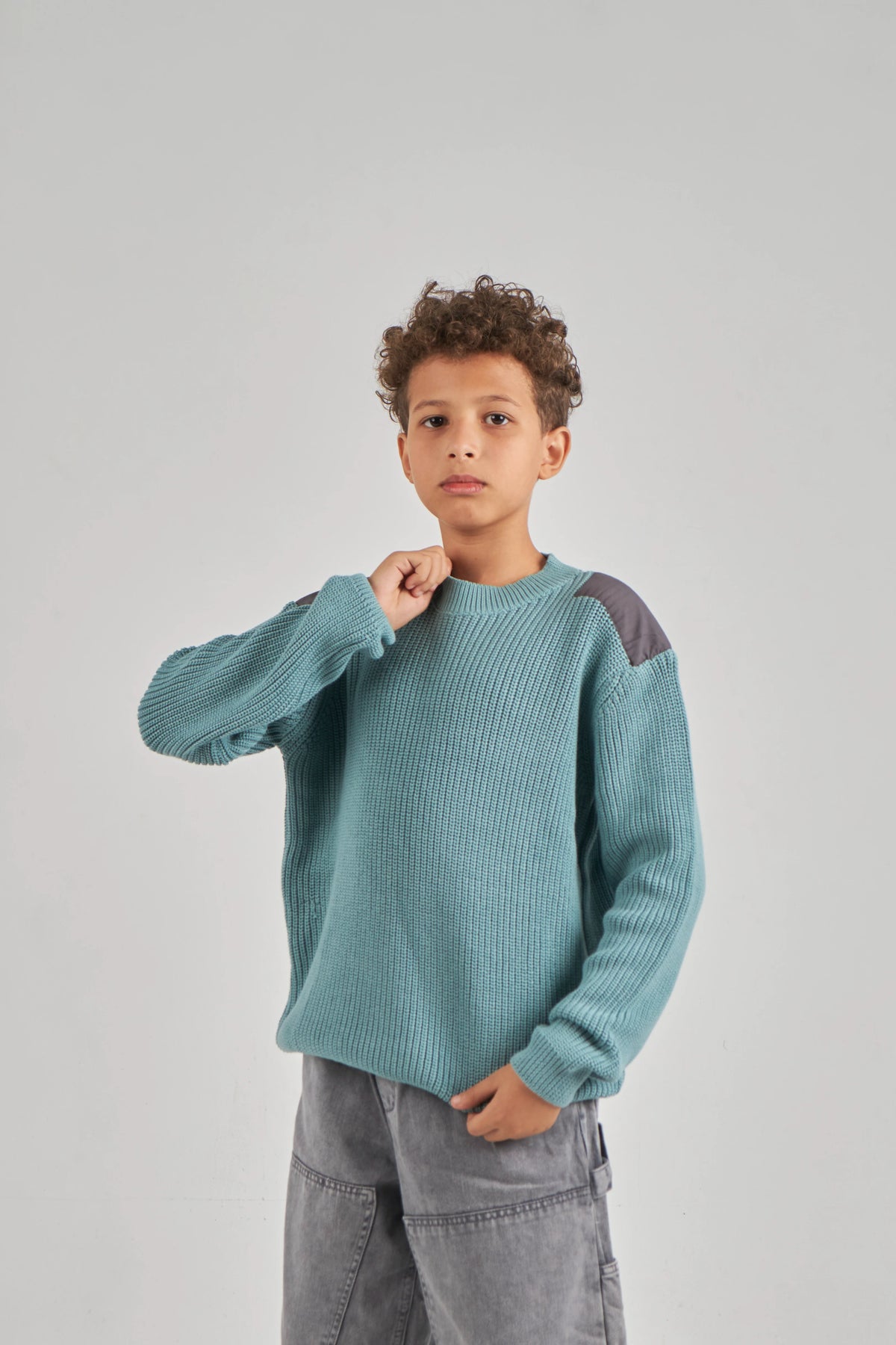Boys Mint Green Knit Pullover