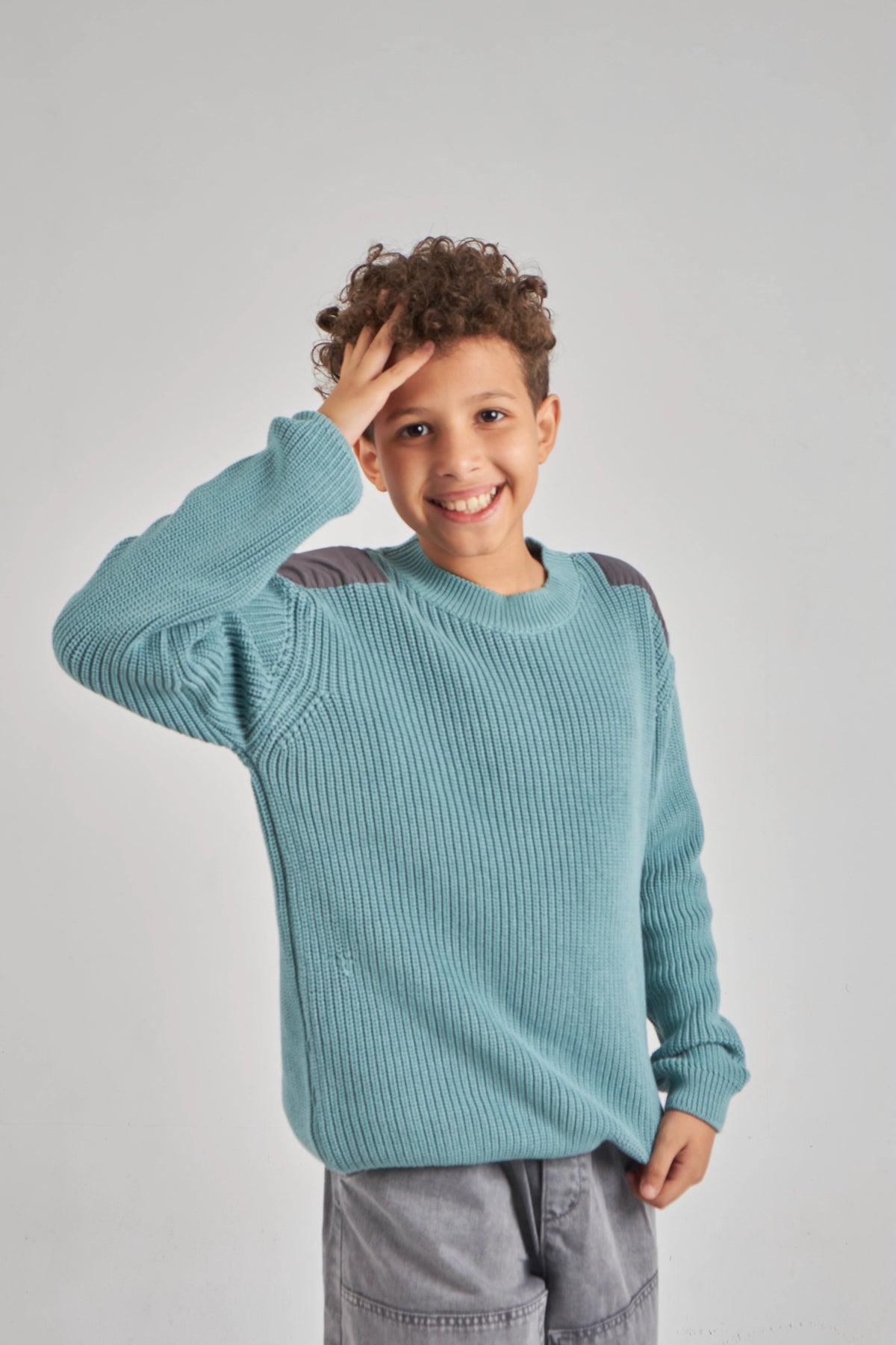 Boys Mint Green Knit Pullover