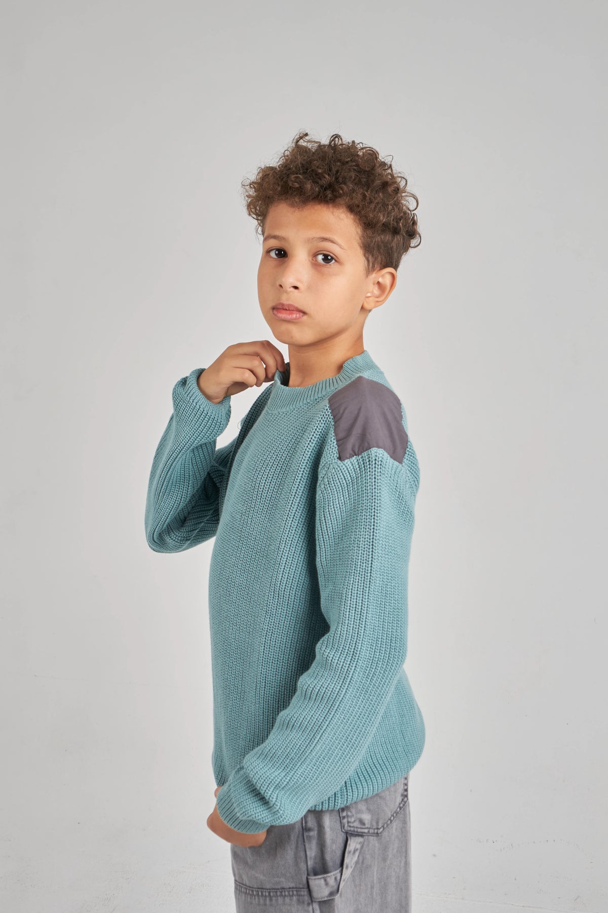 Boys Mint Green Knit Pullover
