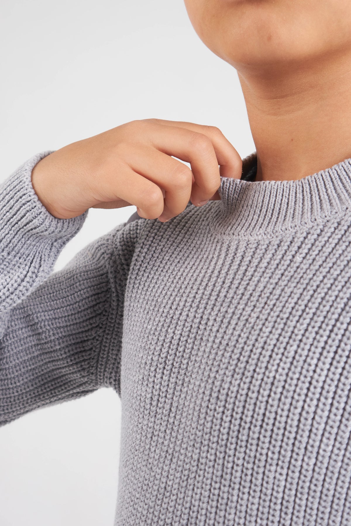 Boys Grey Knit Pullover