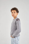 Boys Grey Knit Pullover