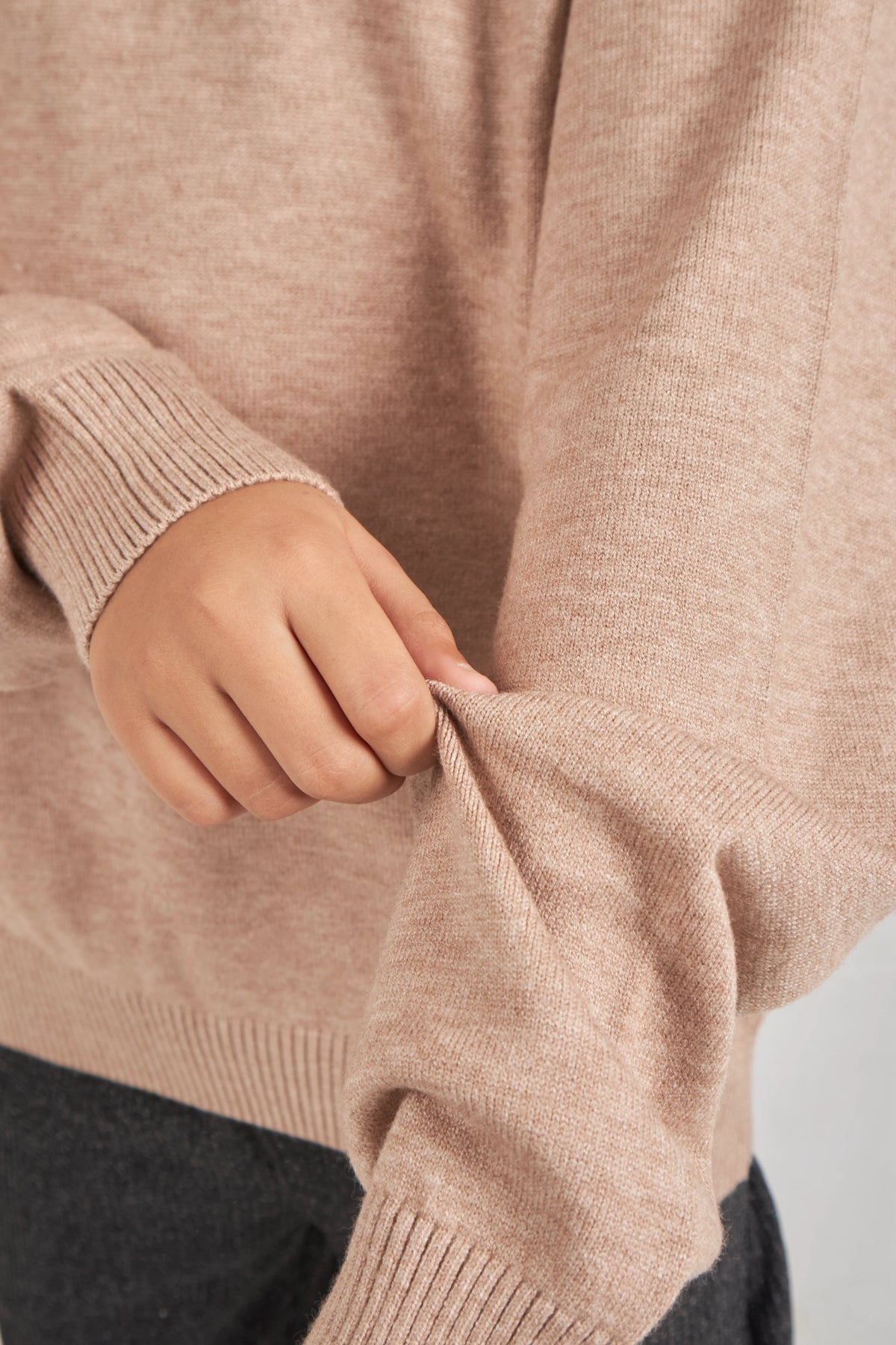 Boys Beige Knit Pullover