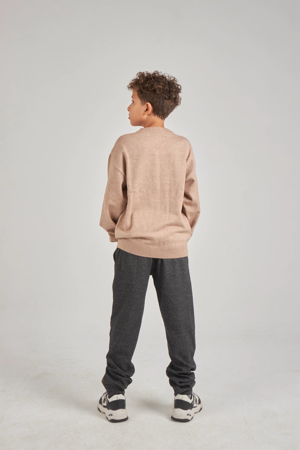 Boys Beige Knit Pullover