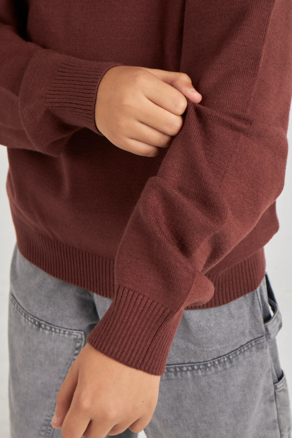 Boys Brown Knit Pullover