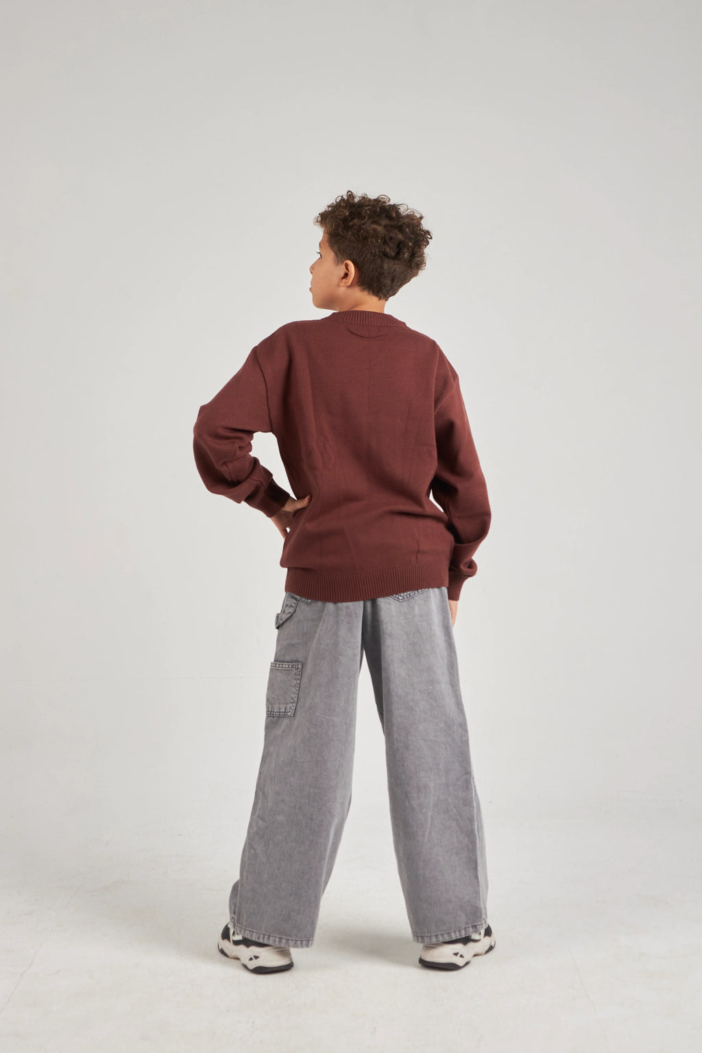 Boys Brown Knit Pullover