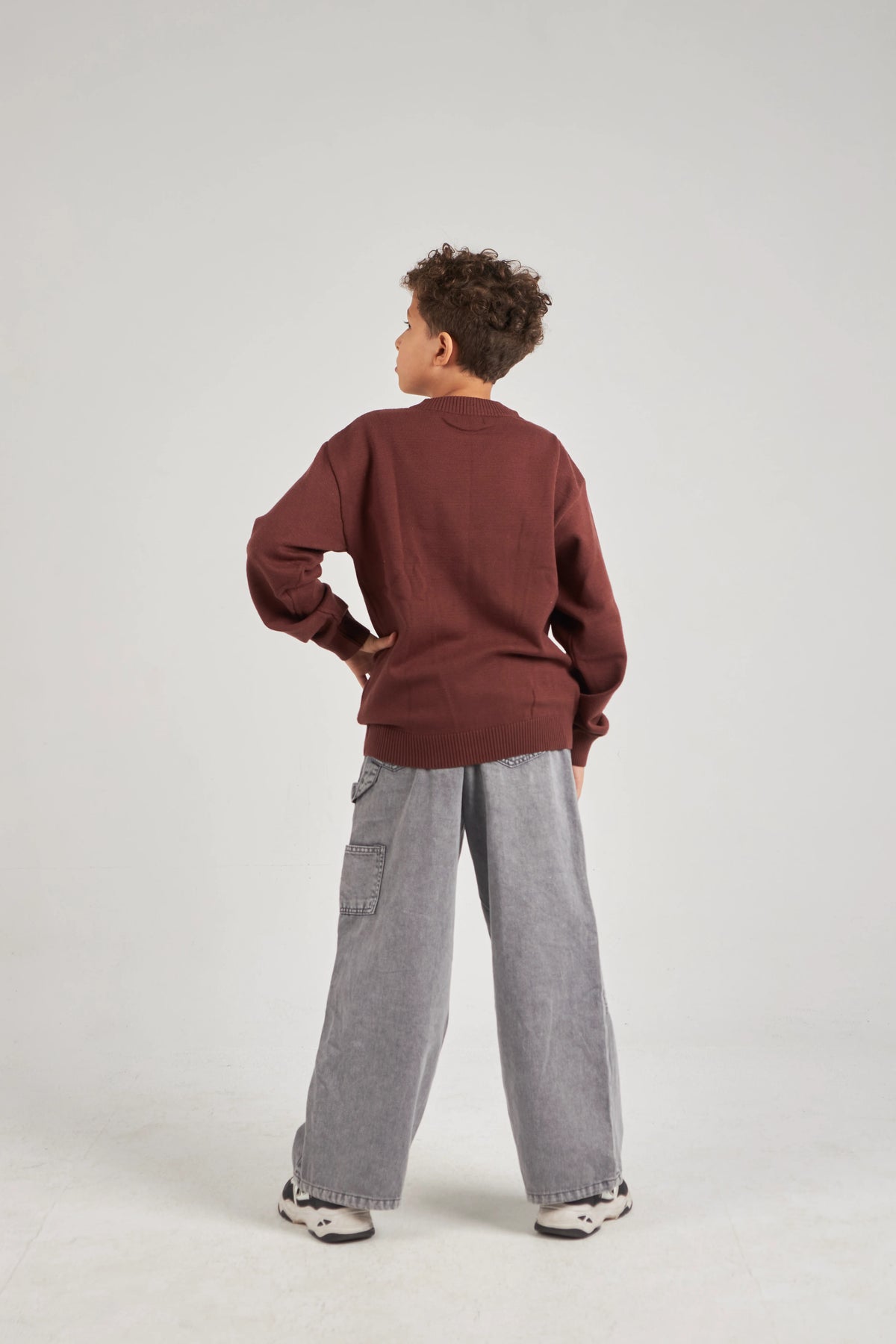 Boys Brown Knit Pullover