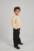 Boys Pale Yellow Knit Pullover