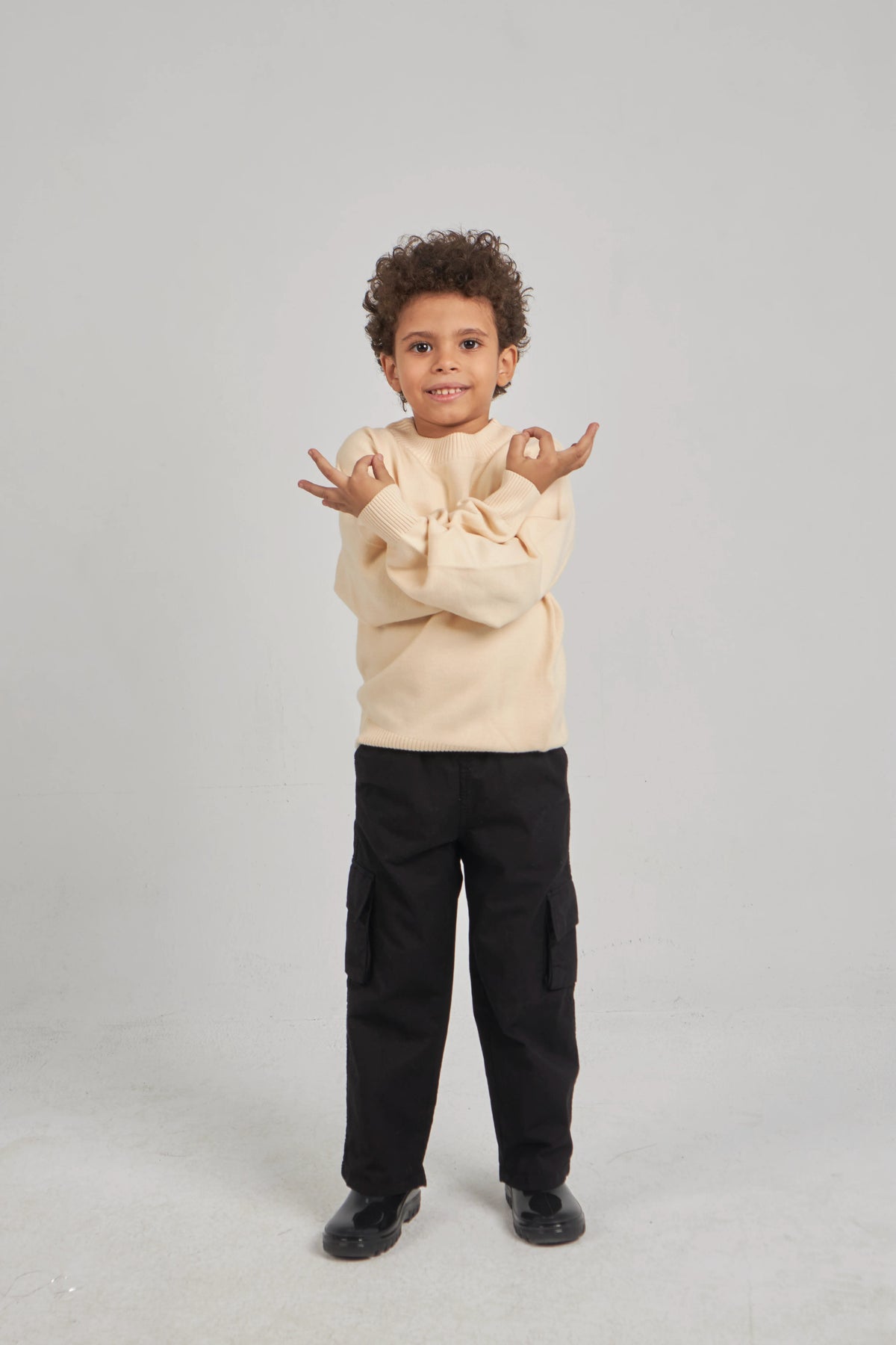 Boys Pale Yellow Knit Pullover