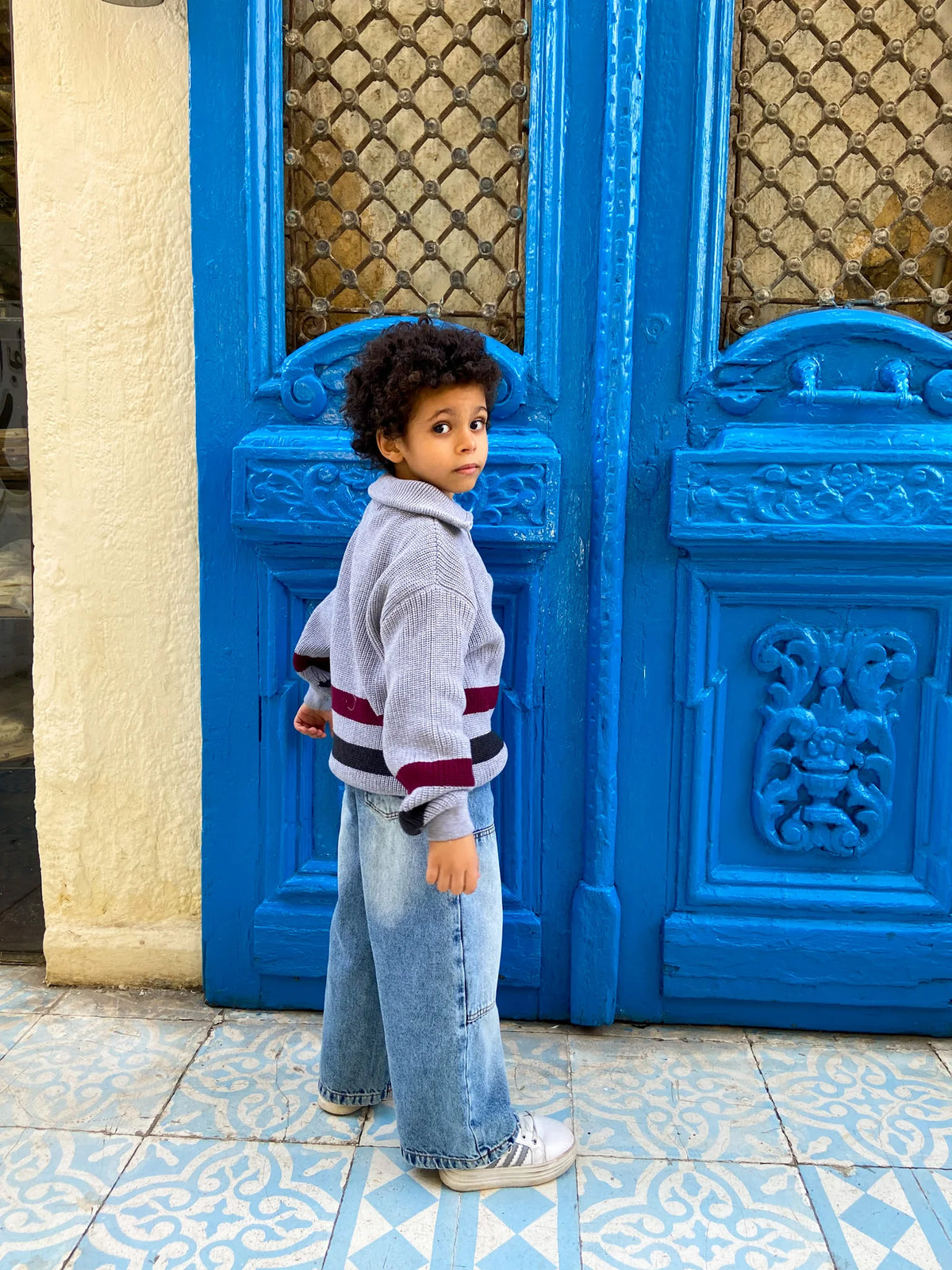Boys Grey Knit Pullover