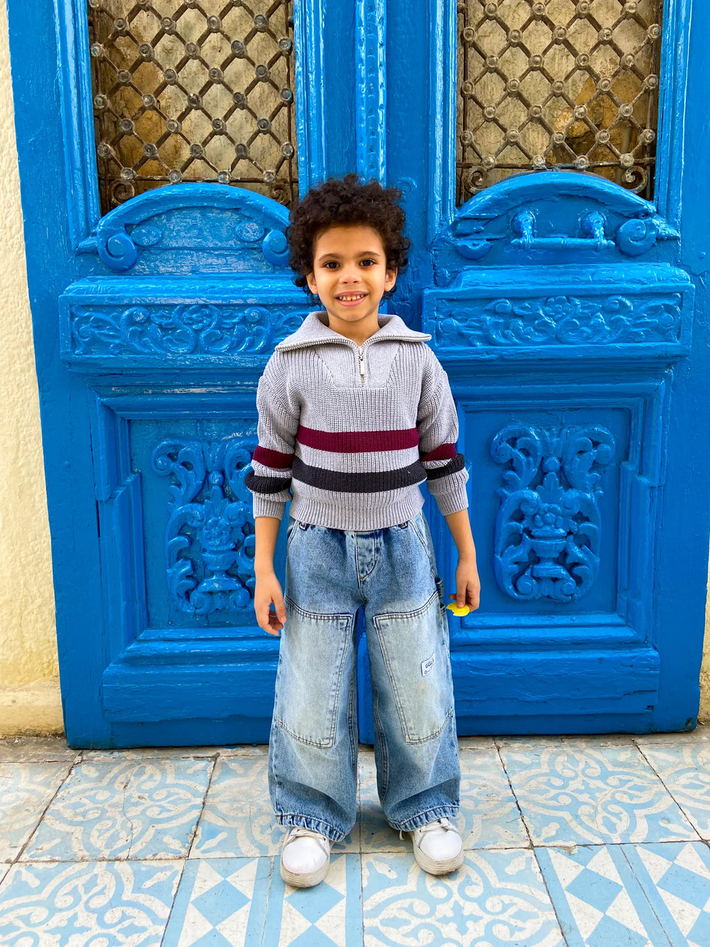 Boys Grey Knit Pullover