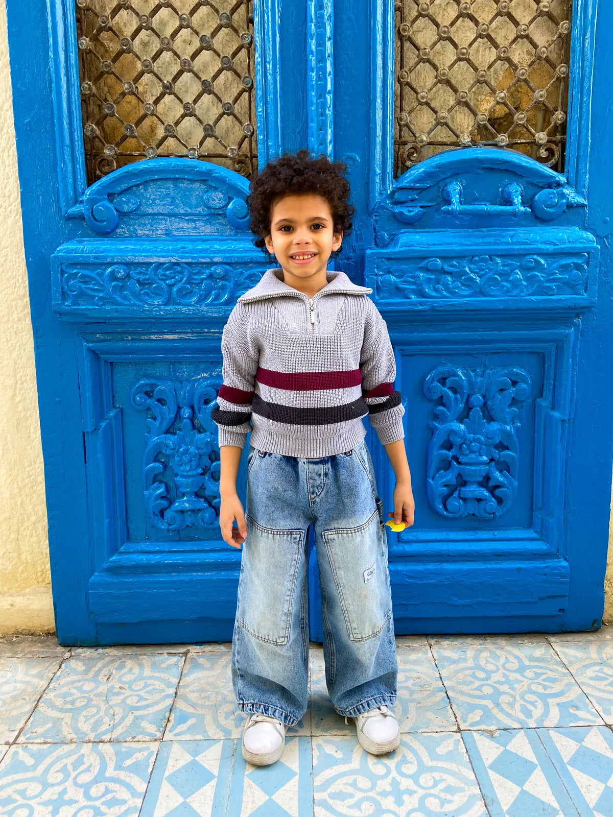 Boys Grey Knit Pullover