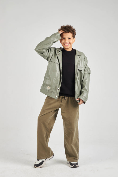 Boys Black Knit Pullover
