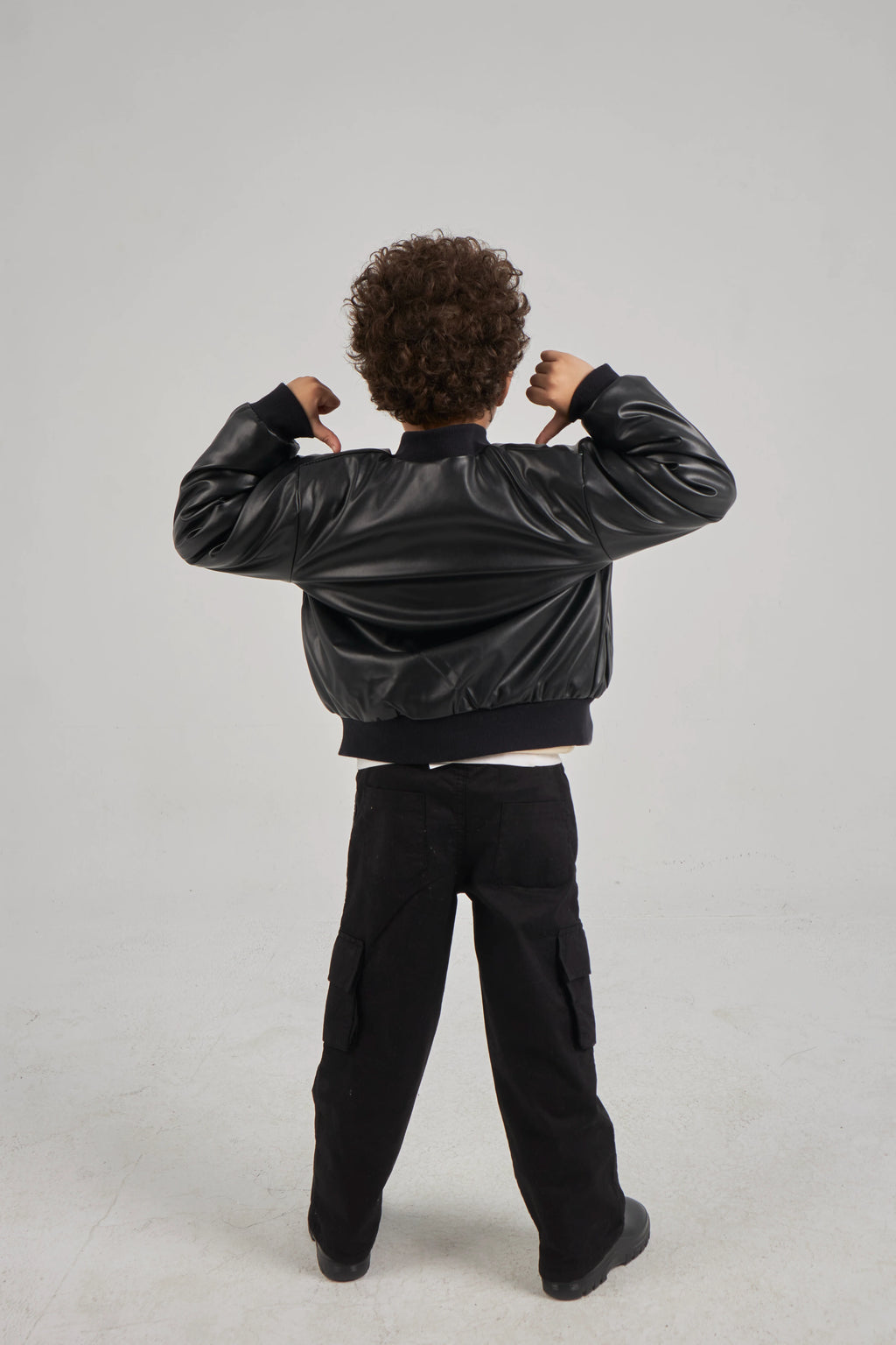 Boys Black Leather Jacket