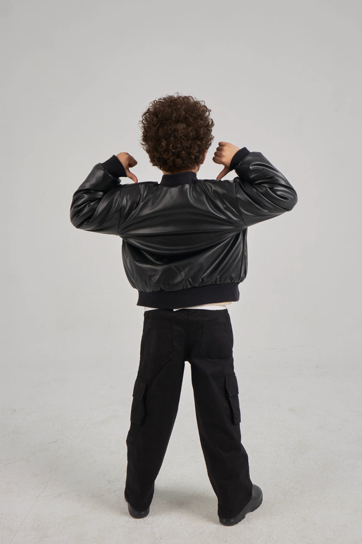 Boys Black Leather Jacket