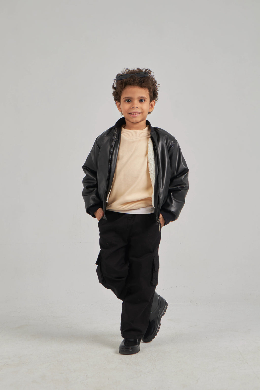Boys Black Leather Jacket