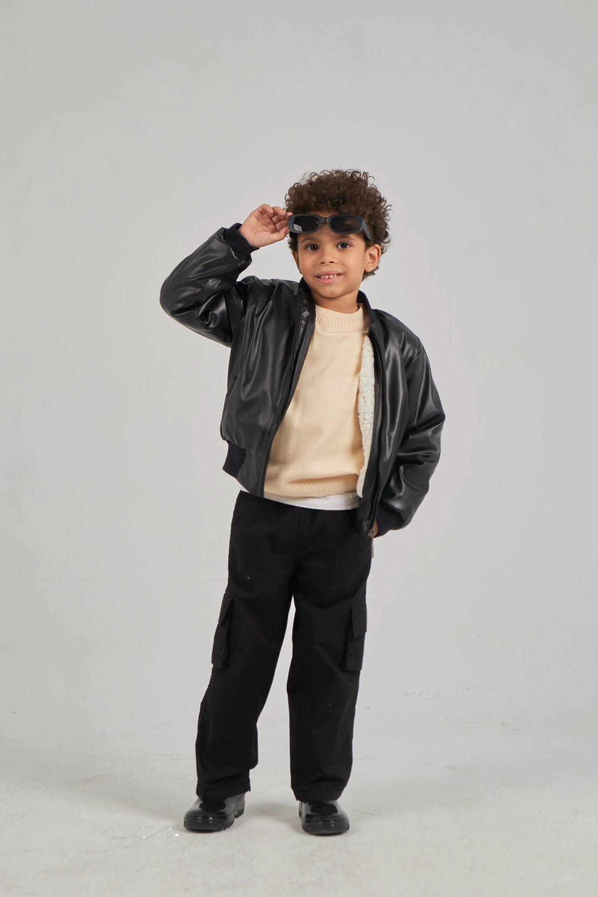 Boys Black Leather Jacket