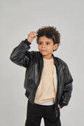 Boys Black Leather Jacket