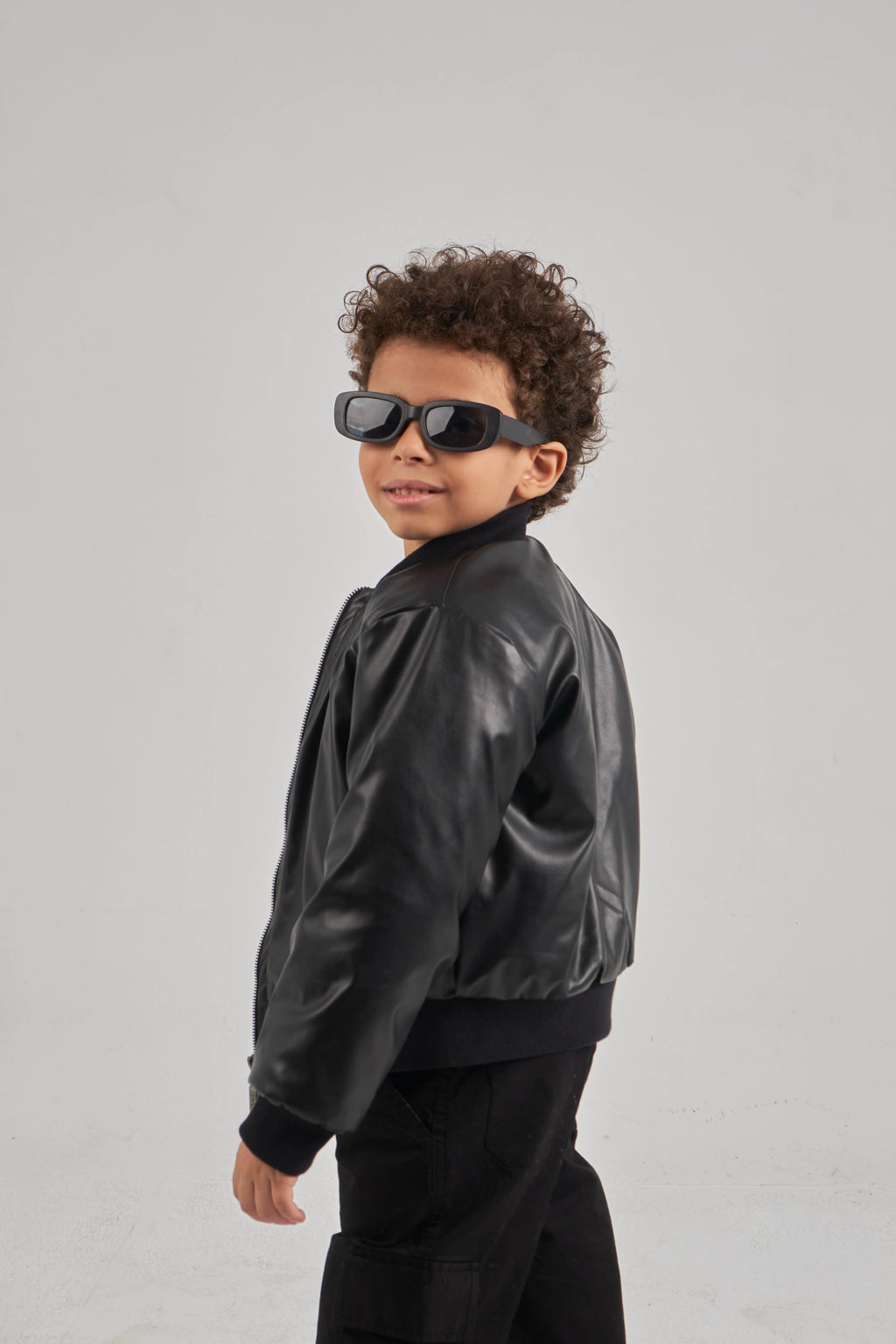 Boys Black Leather Jacket