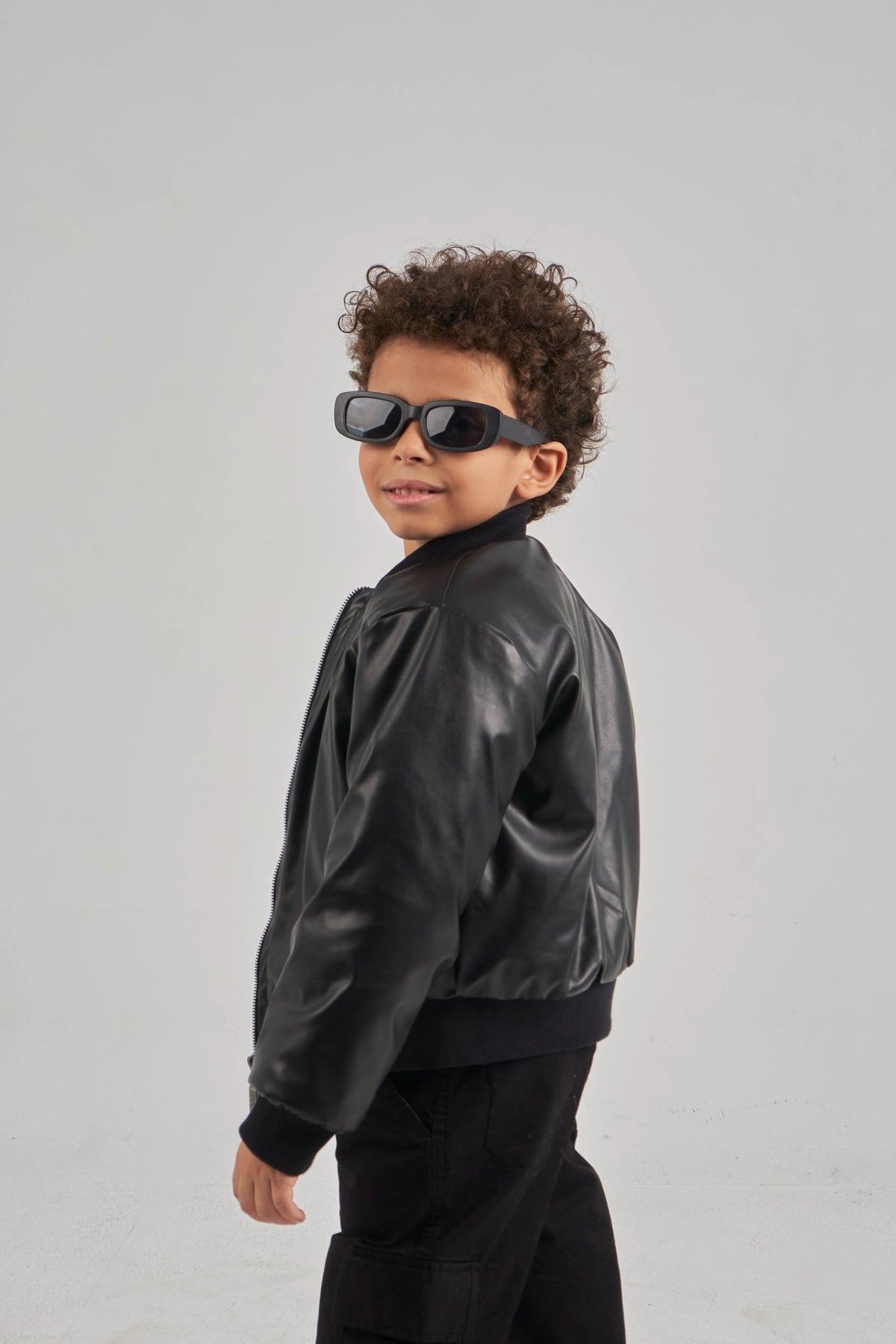 Boys Black Leather Jacket