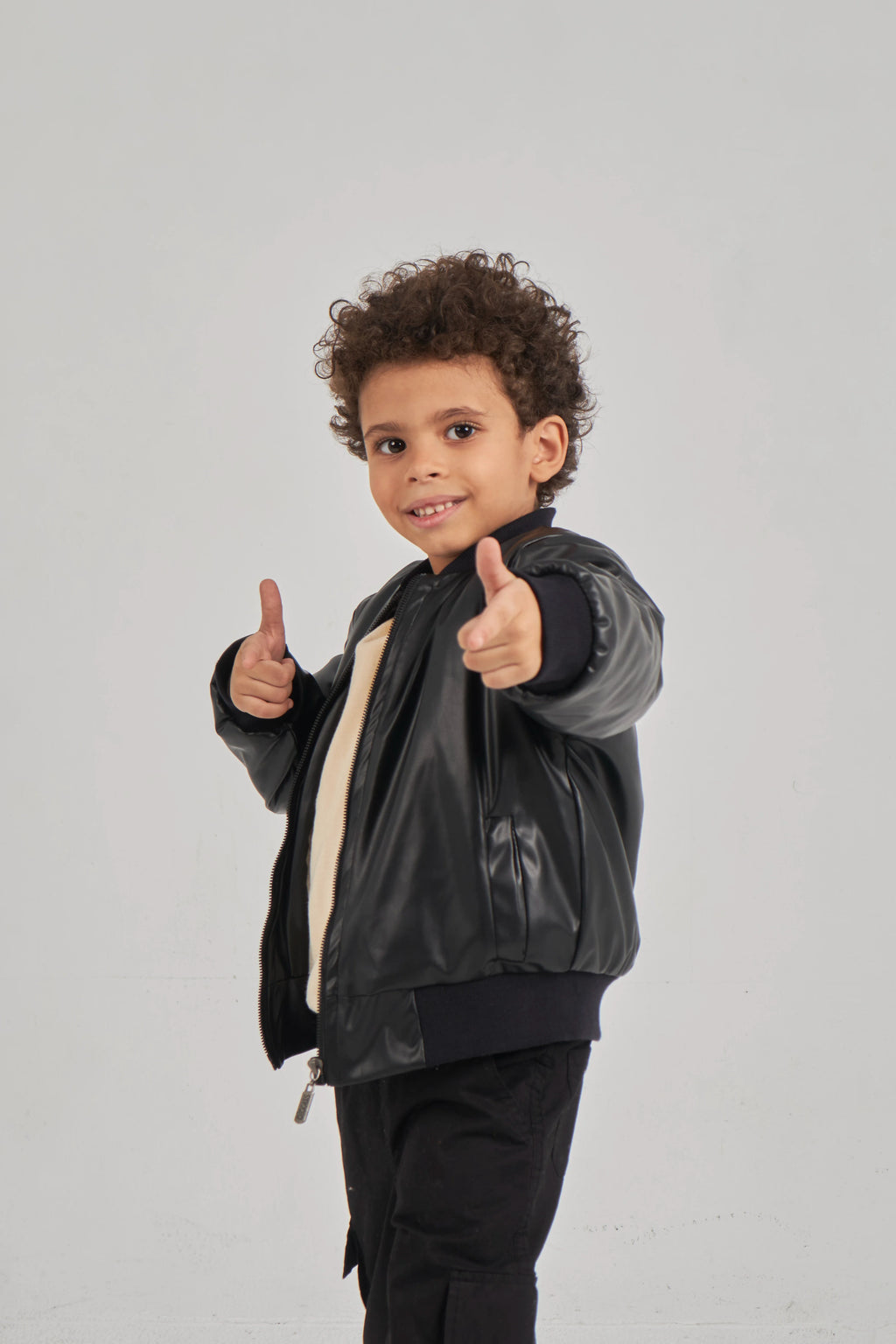 Boys Black Leather Jacket