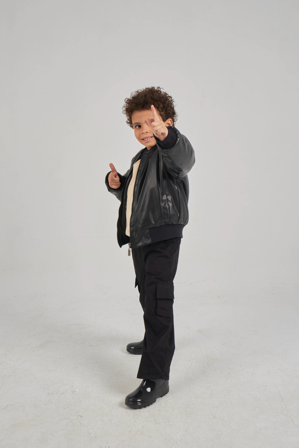Boys Black Leather Jacket