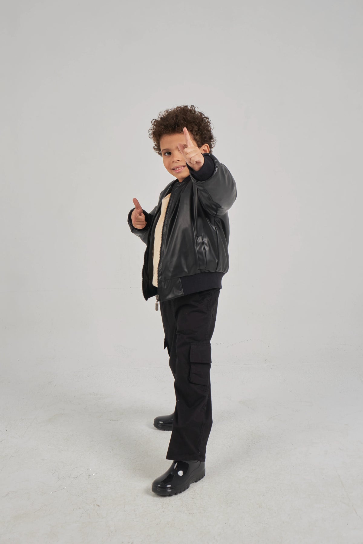 Boys Black Leather Jacket
