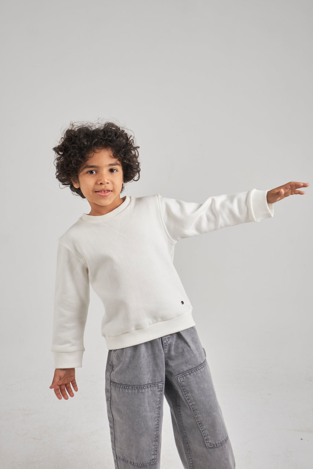 Unisex Beige Sweatshirt