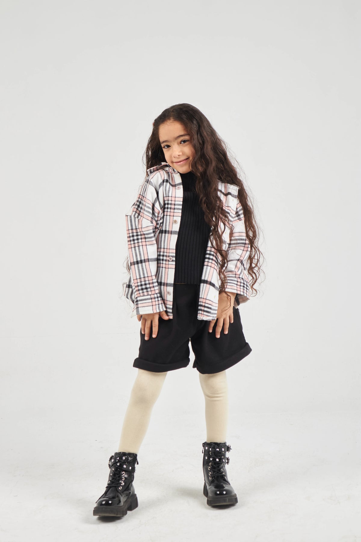 Girls Black Woven Shorts
