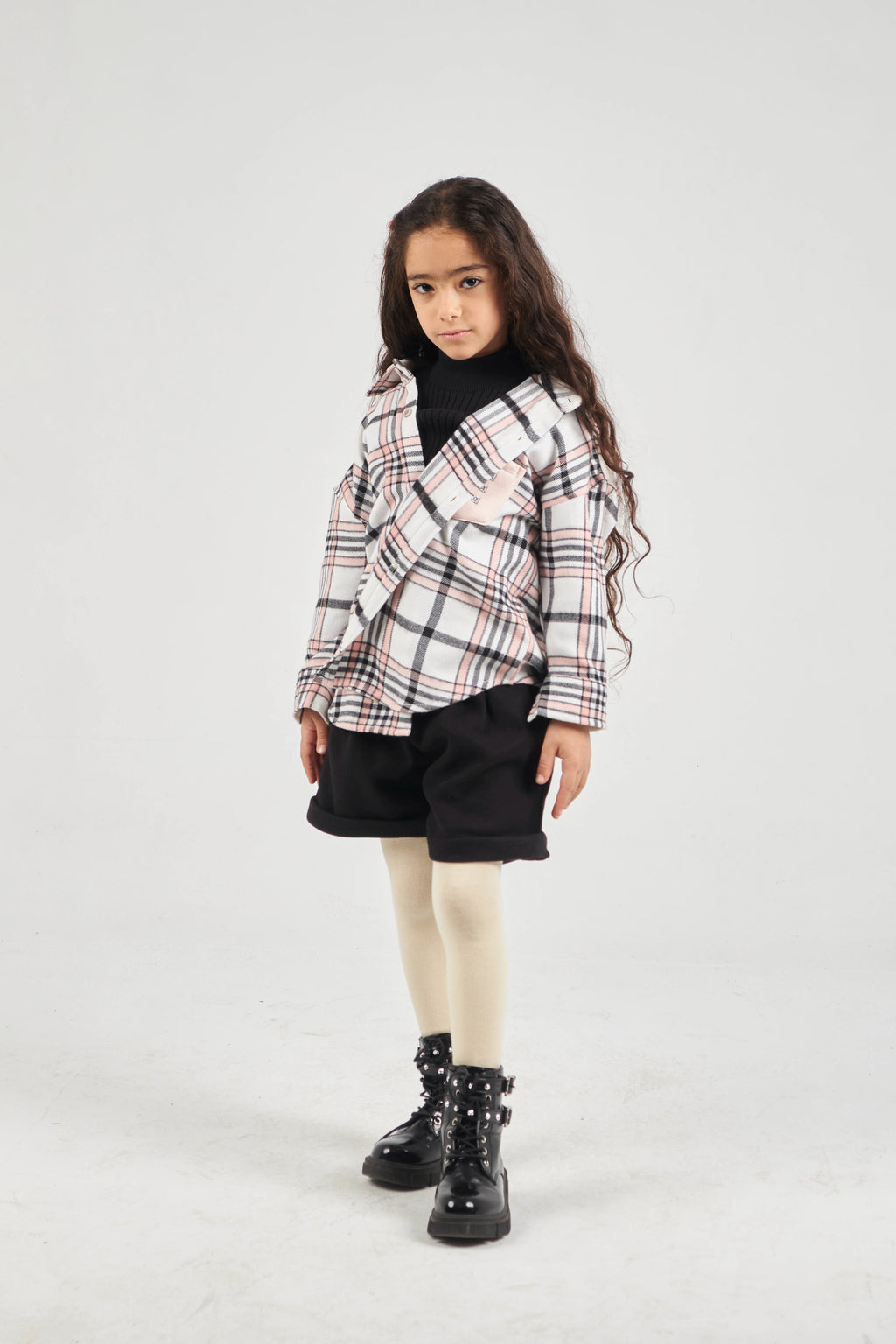 Girls Black Woven Shorts