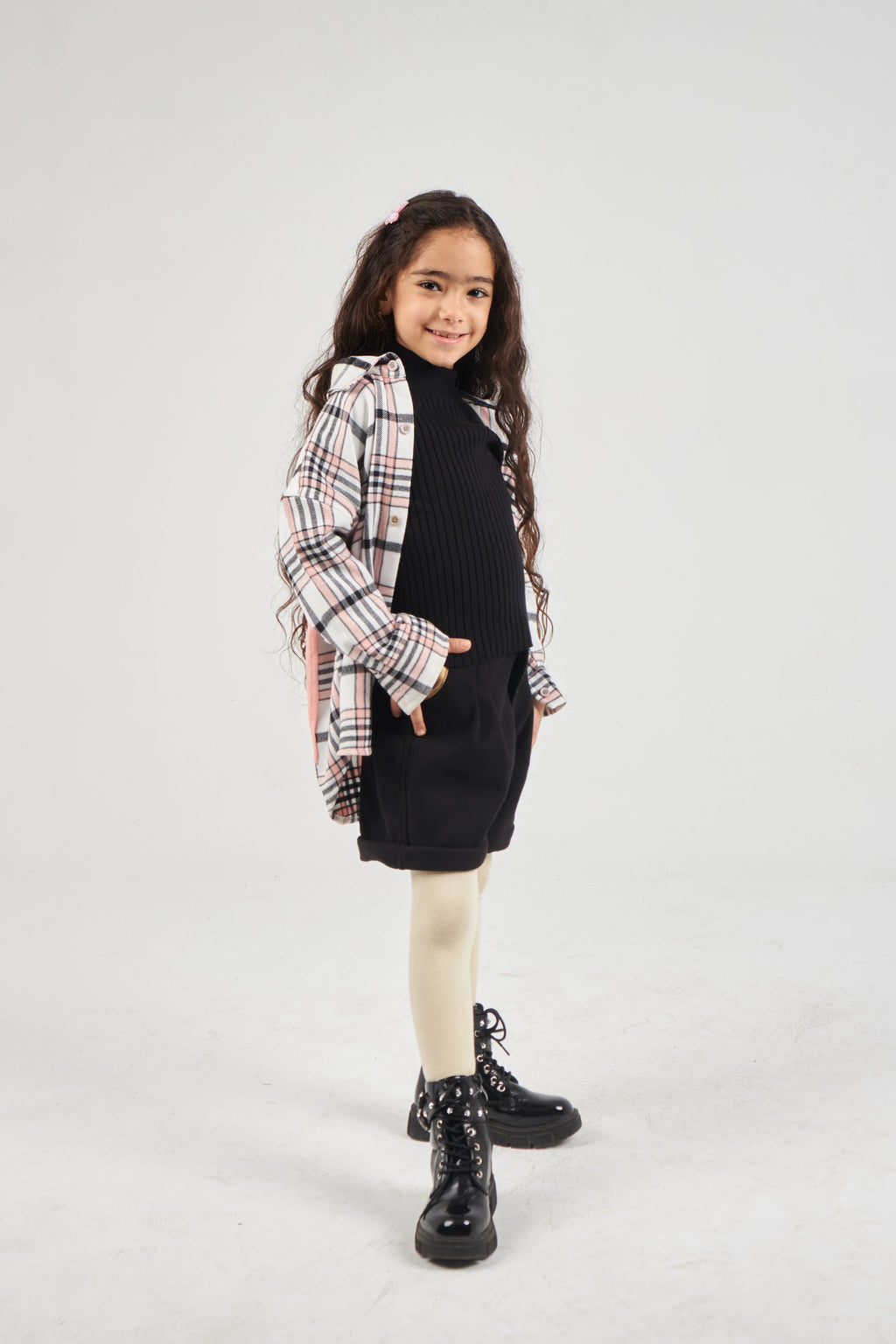 Girls Black Woven Shorts