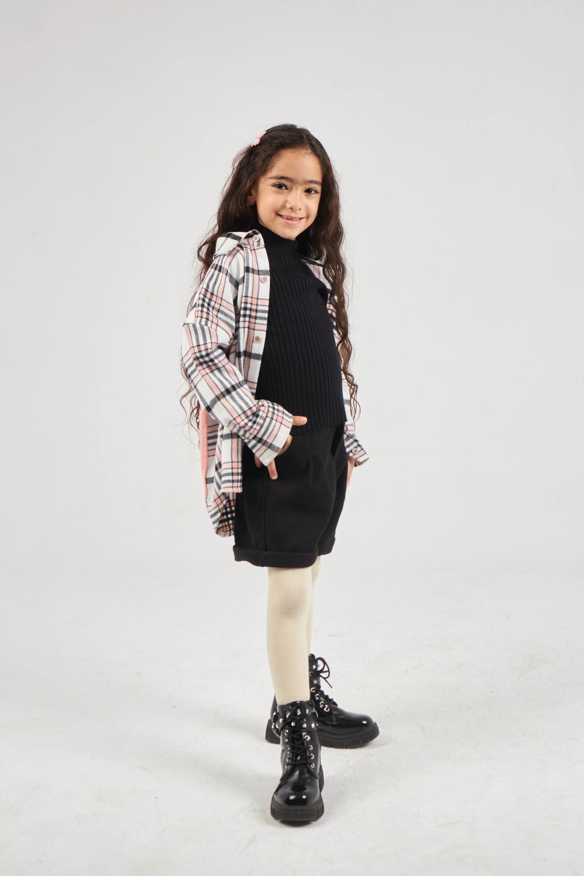 Girls Black Woven Shorts