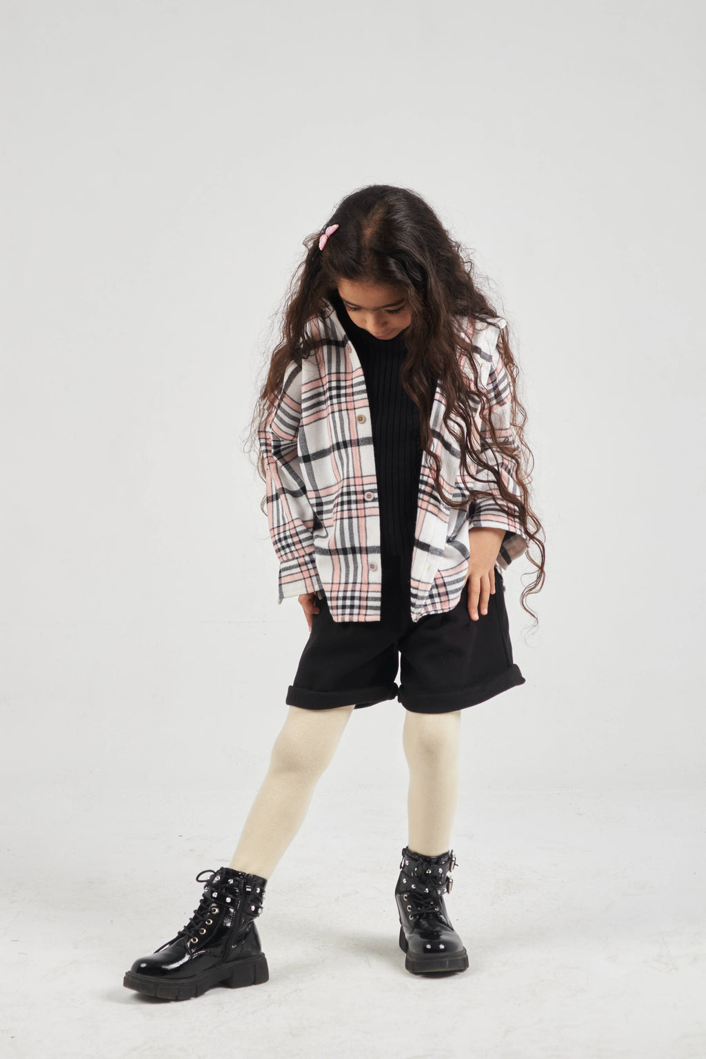 Girls Black Woven Shorts
