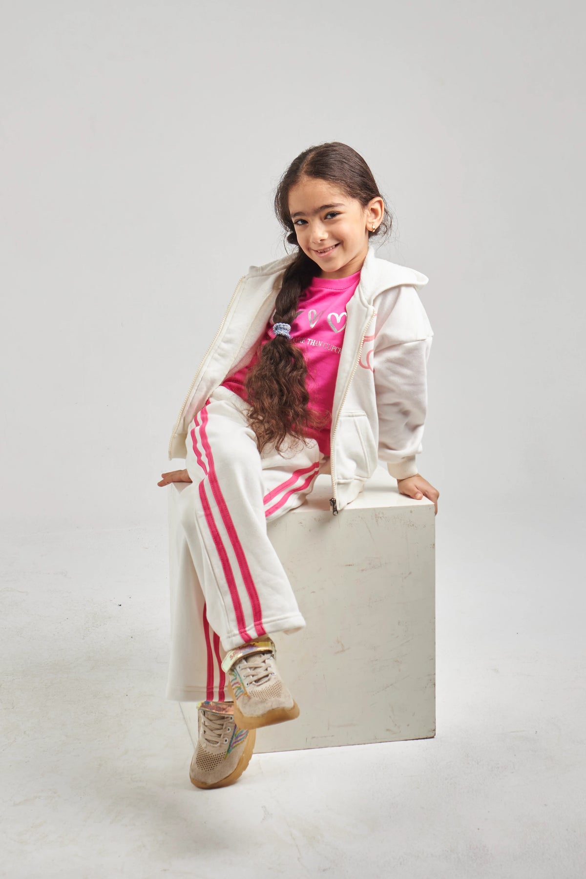 Girls Ecru Knit Set