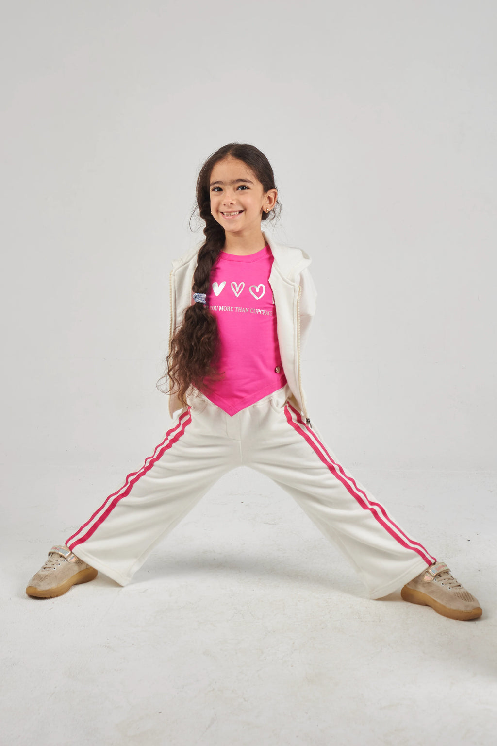 Girls Ecru Knit Set