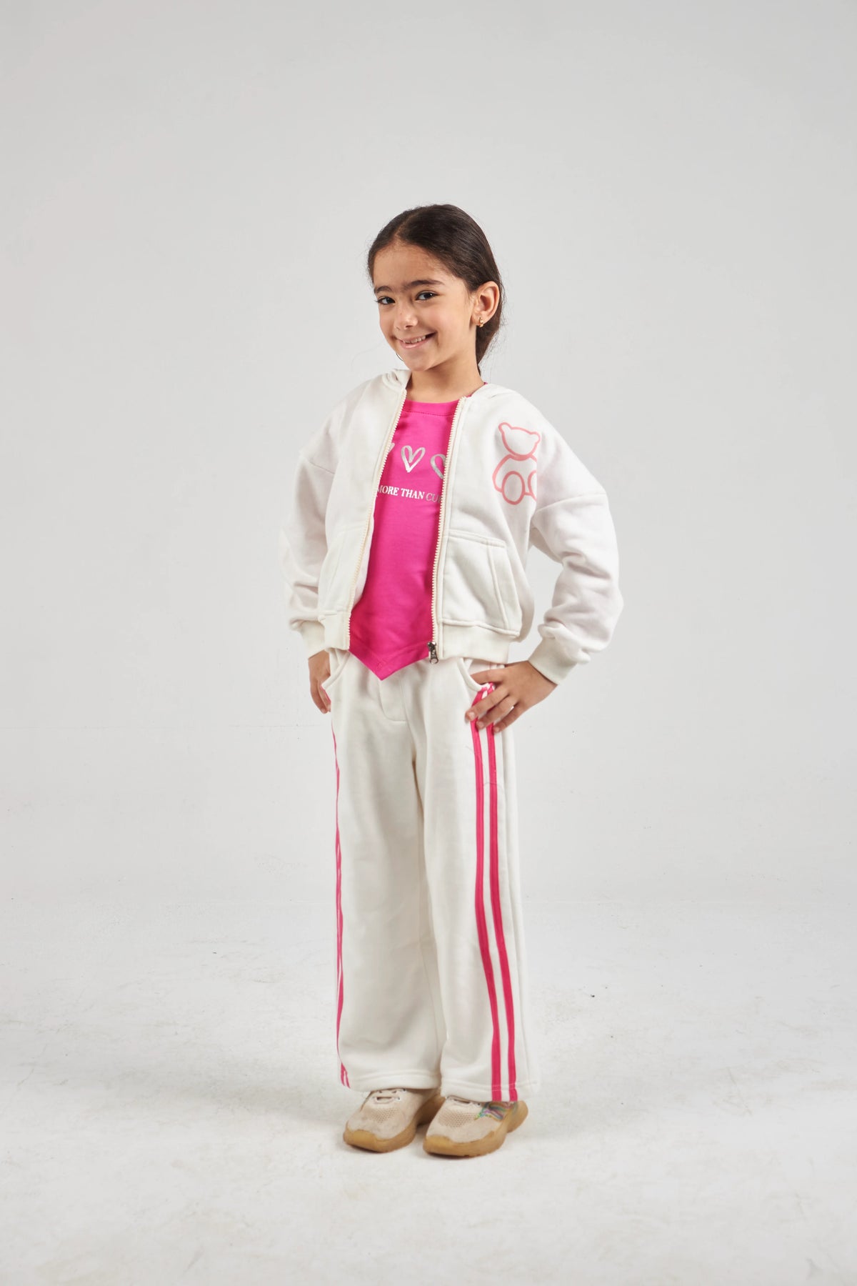 Girls Ecru Knit Set