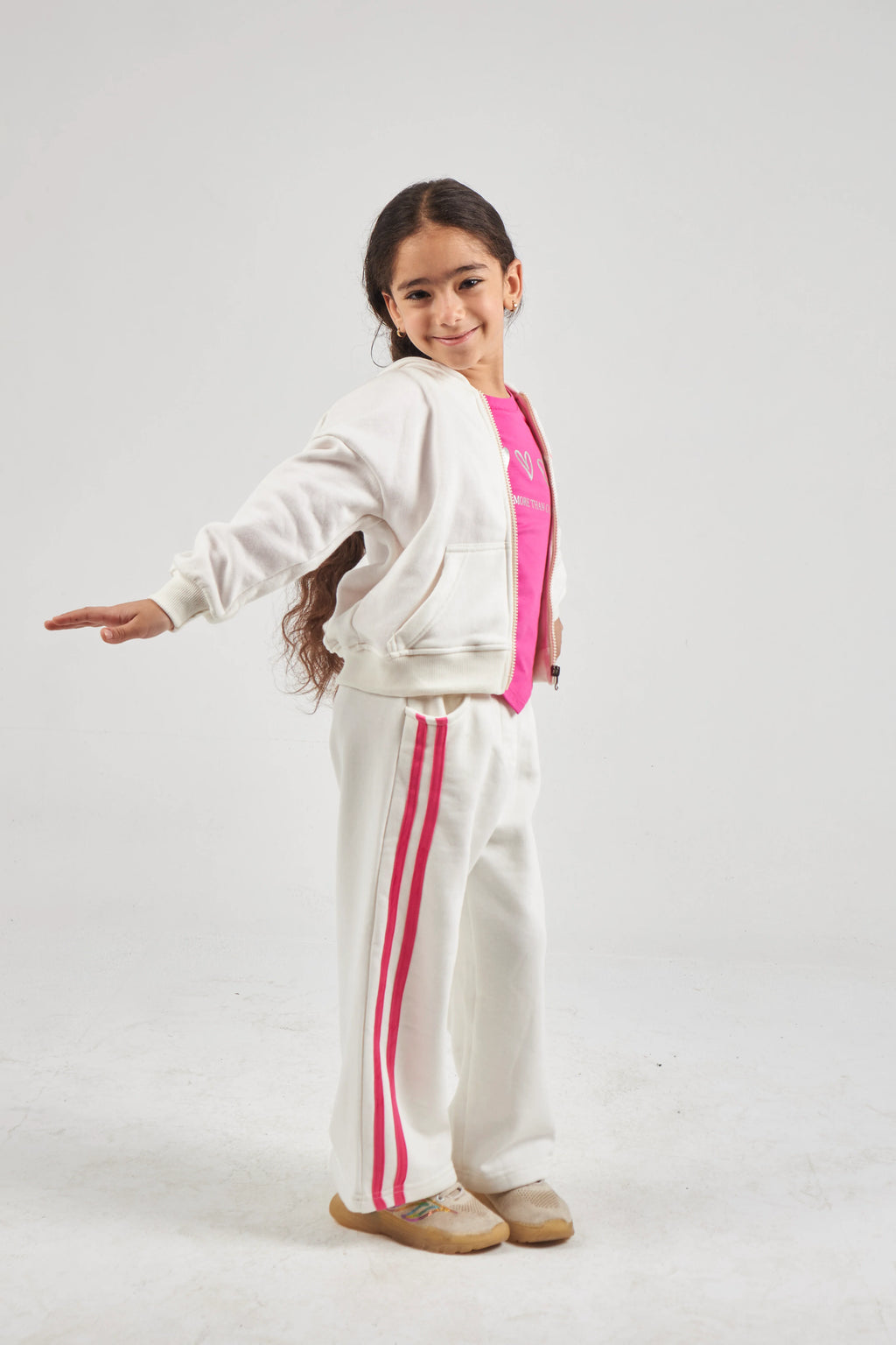 Girls Ecru Knit Set