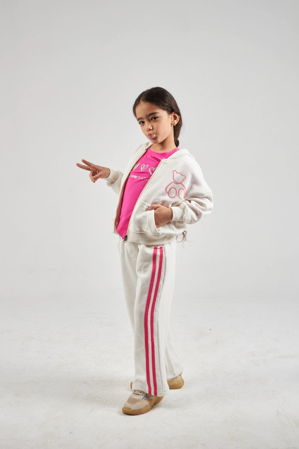 Girls Ecru Knit Set