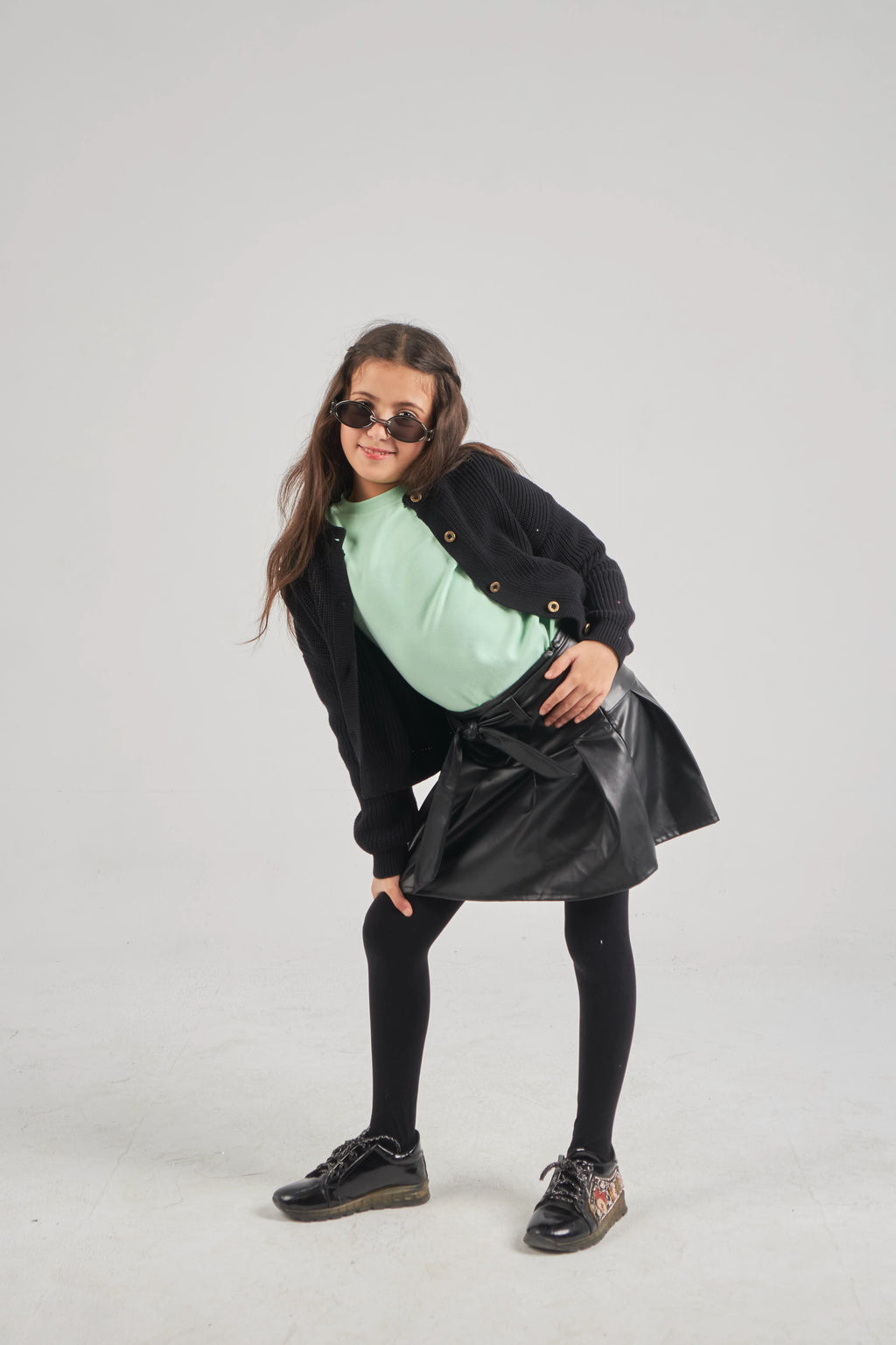 Girls Black Knit Jacket
