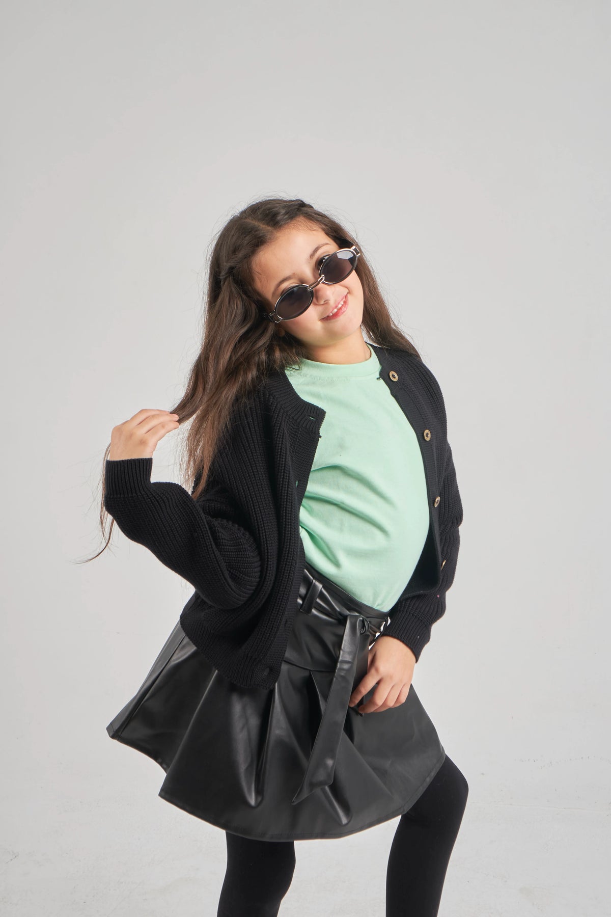Girls Black Knit Jacket