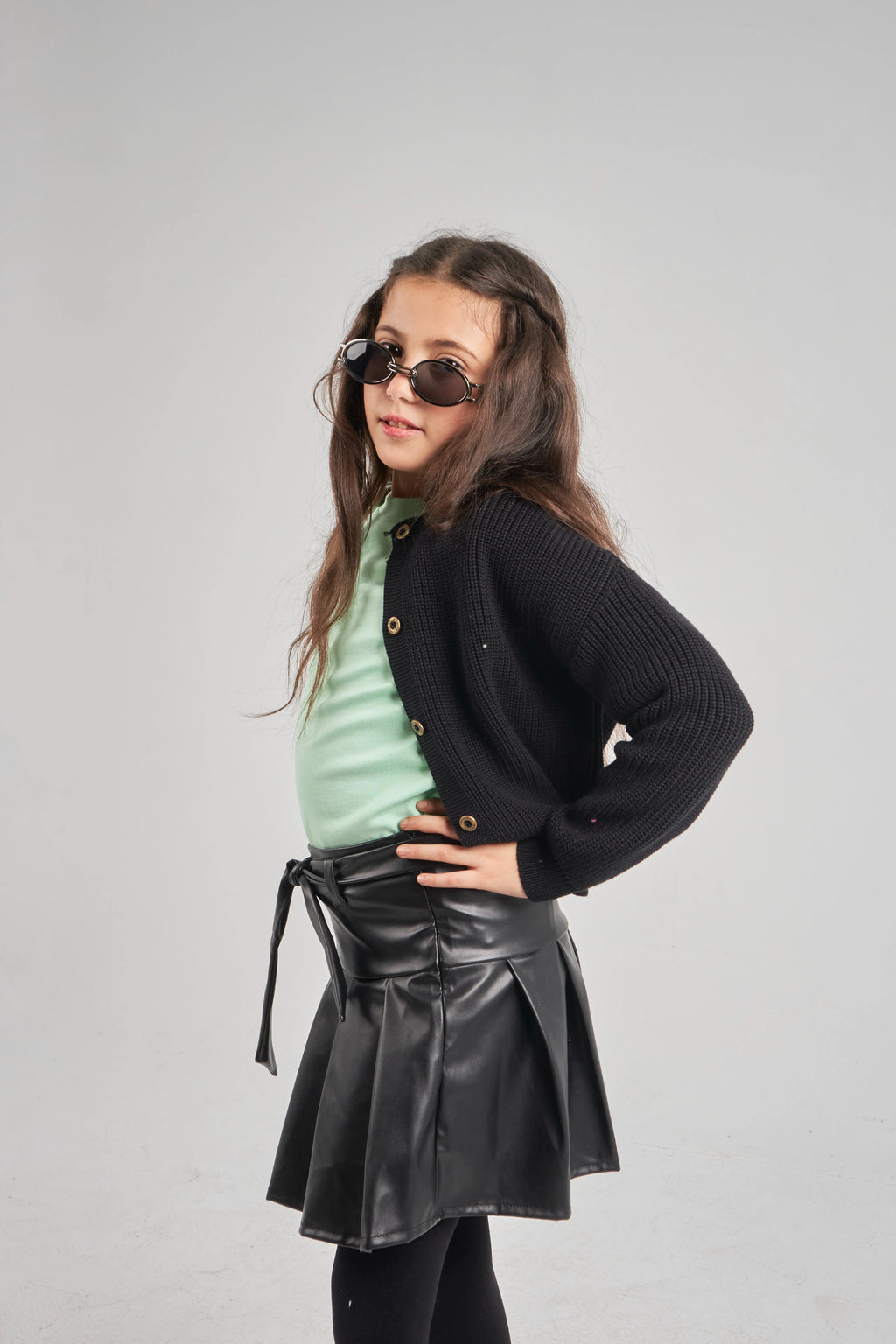 Girls Black Knit Jacket