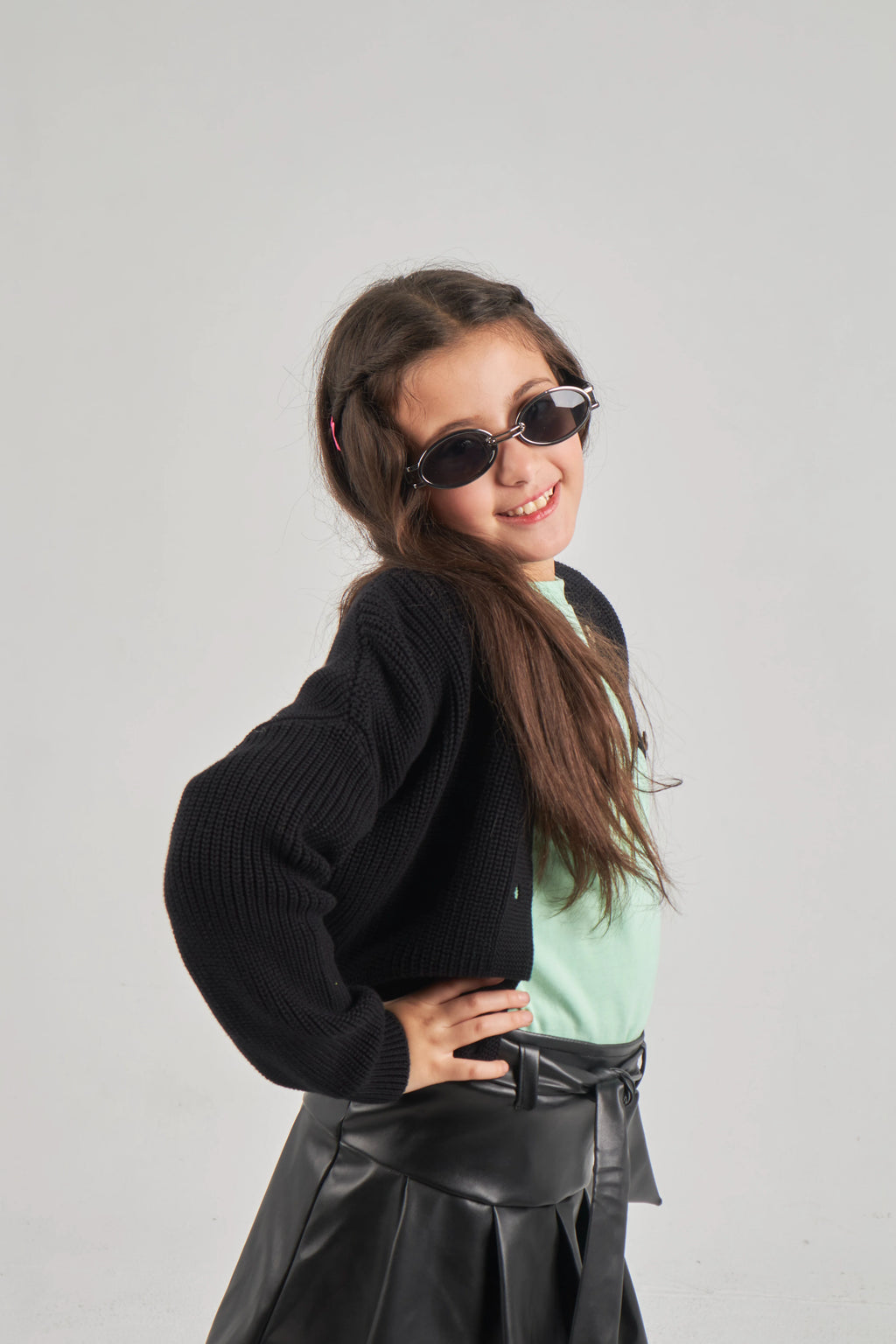 Girls Black Knit Jacket