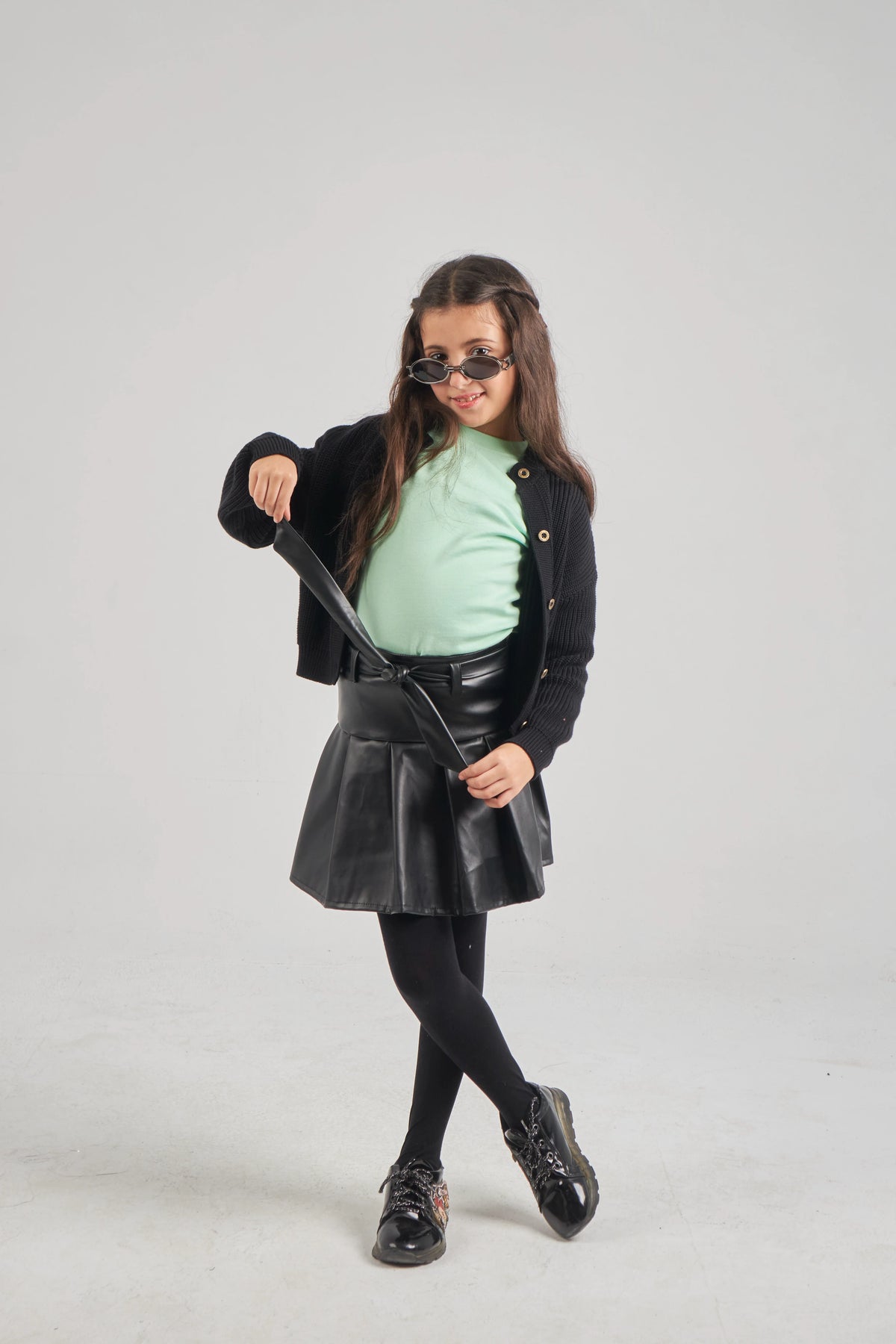 Girls Black Knit Jacket