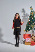 Girls Black Knit Gilet
