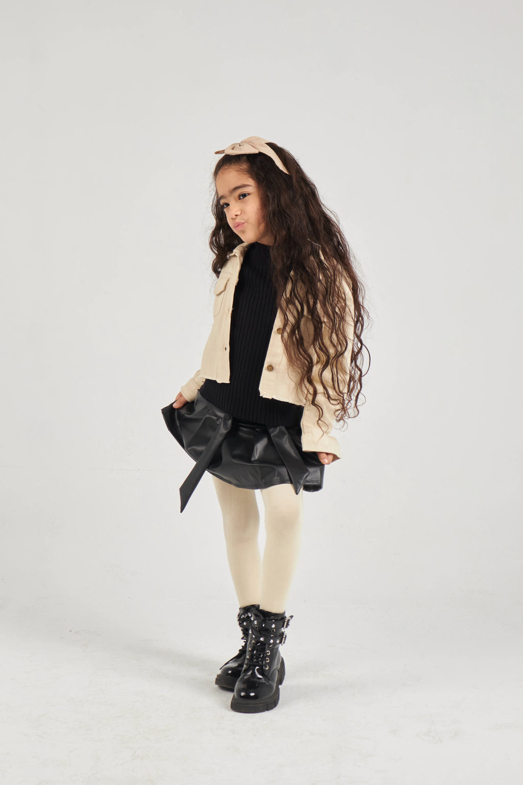 Unisex Black High Neck