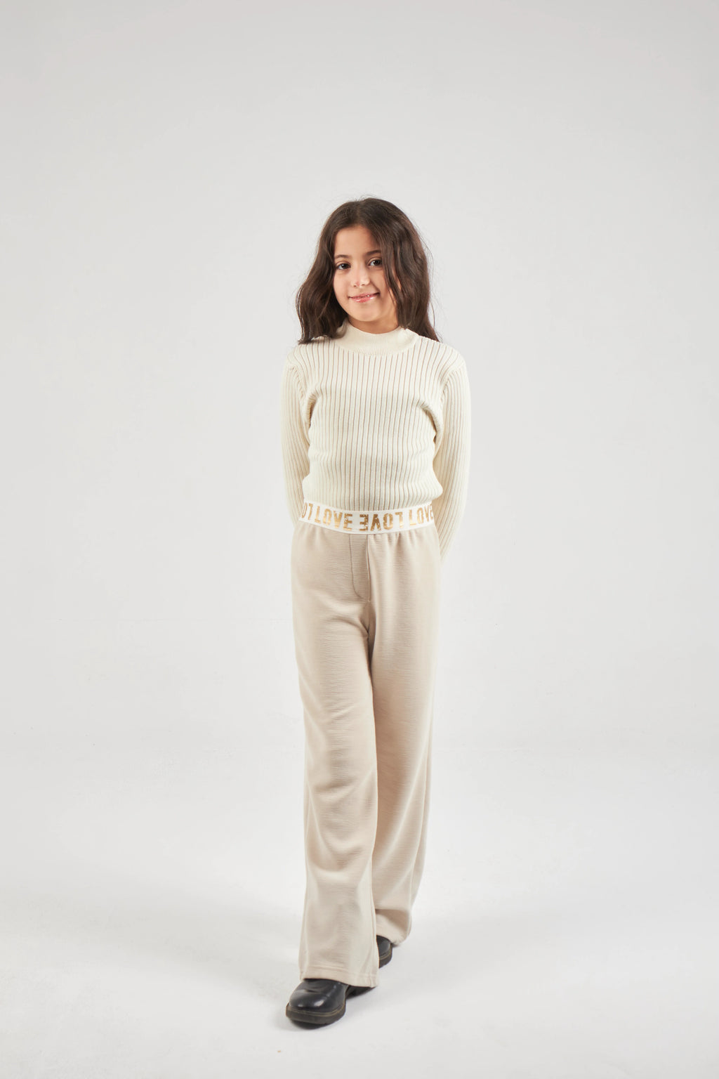 Unisex Ecru High Neck
