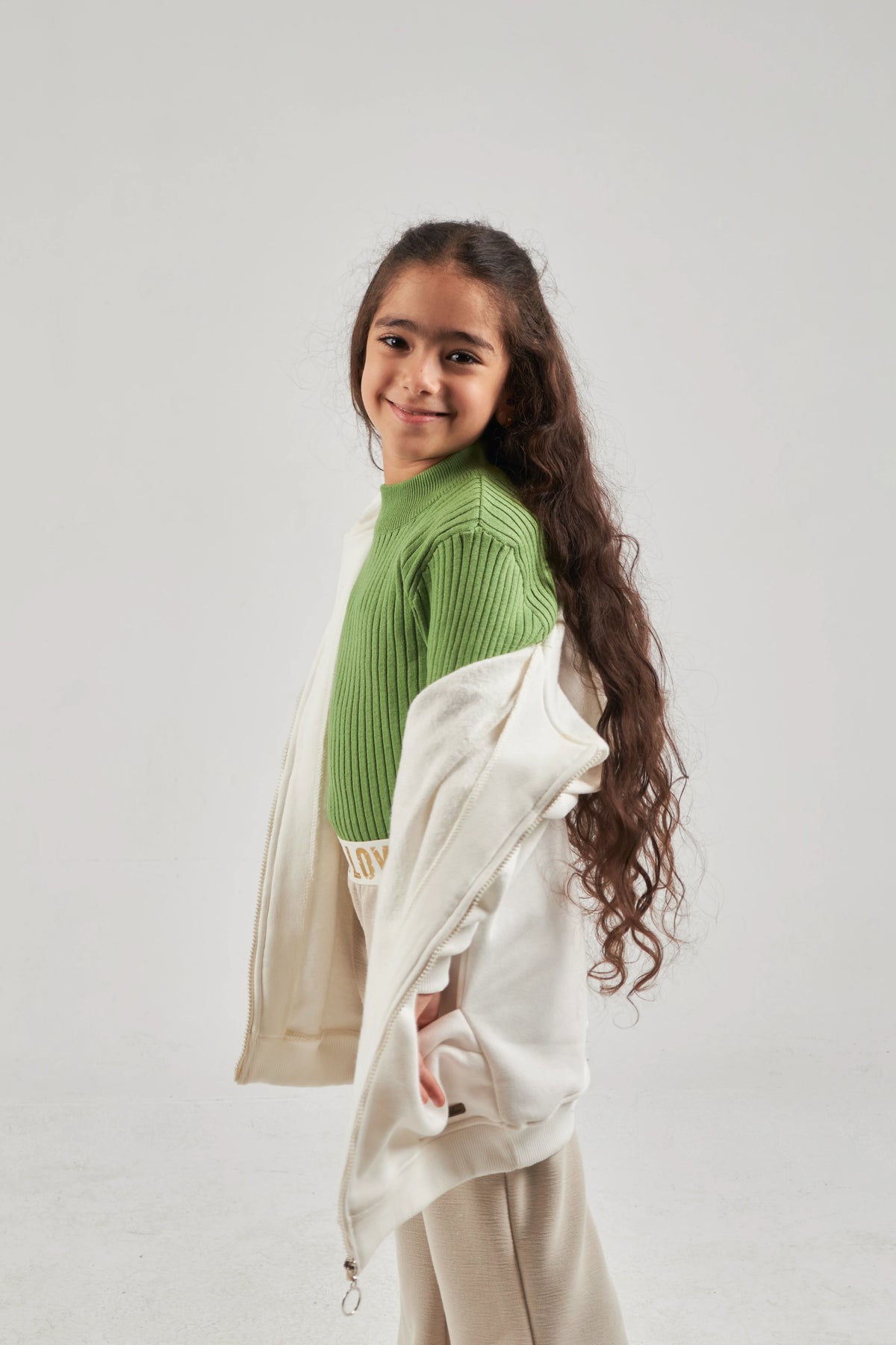 Unisex Mint Green High Neck