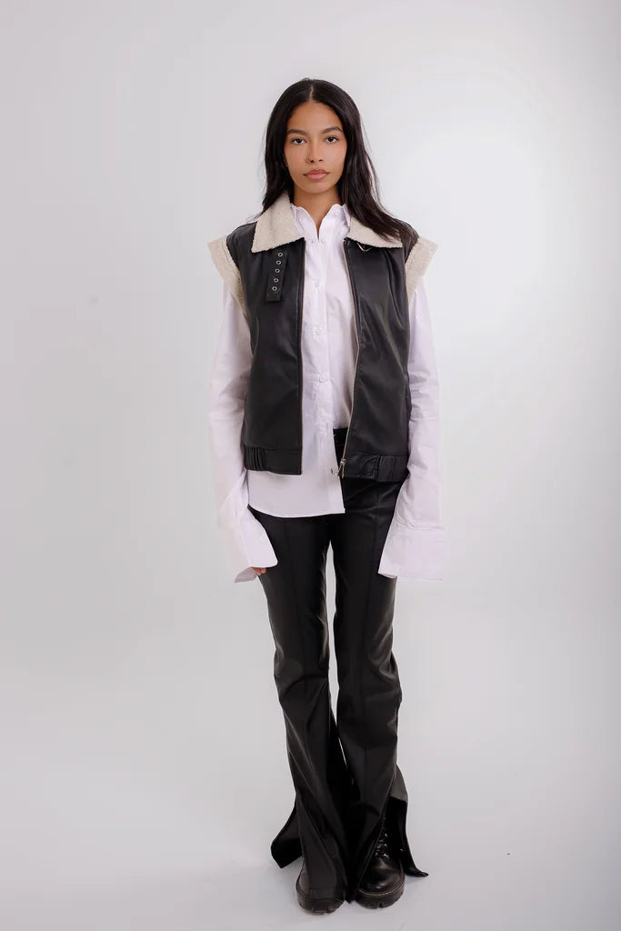 Girls Black Leather Pants